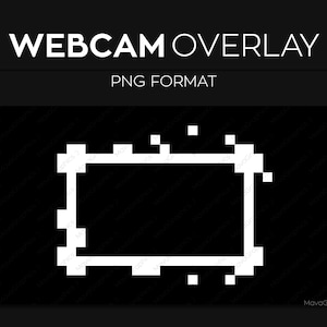 May include: A white pixelated frame overlay for webcam video. The frame is a simple rectangle with a white border.