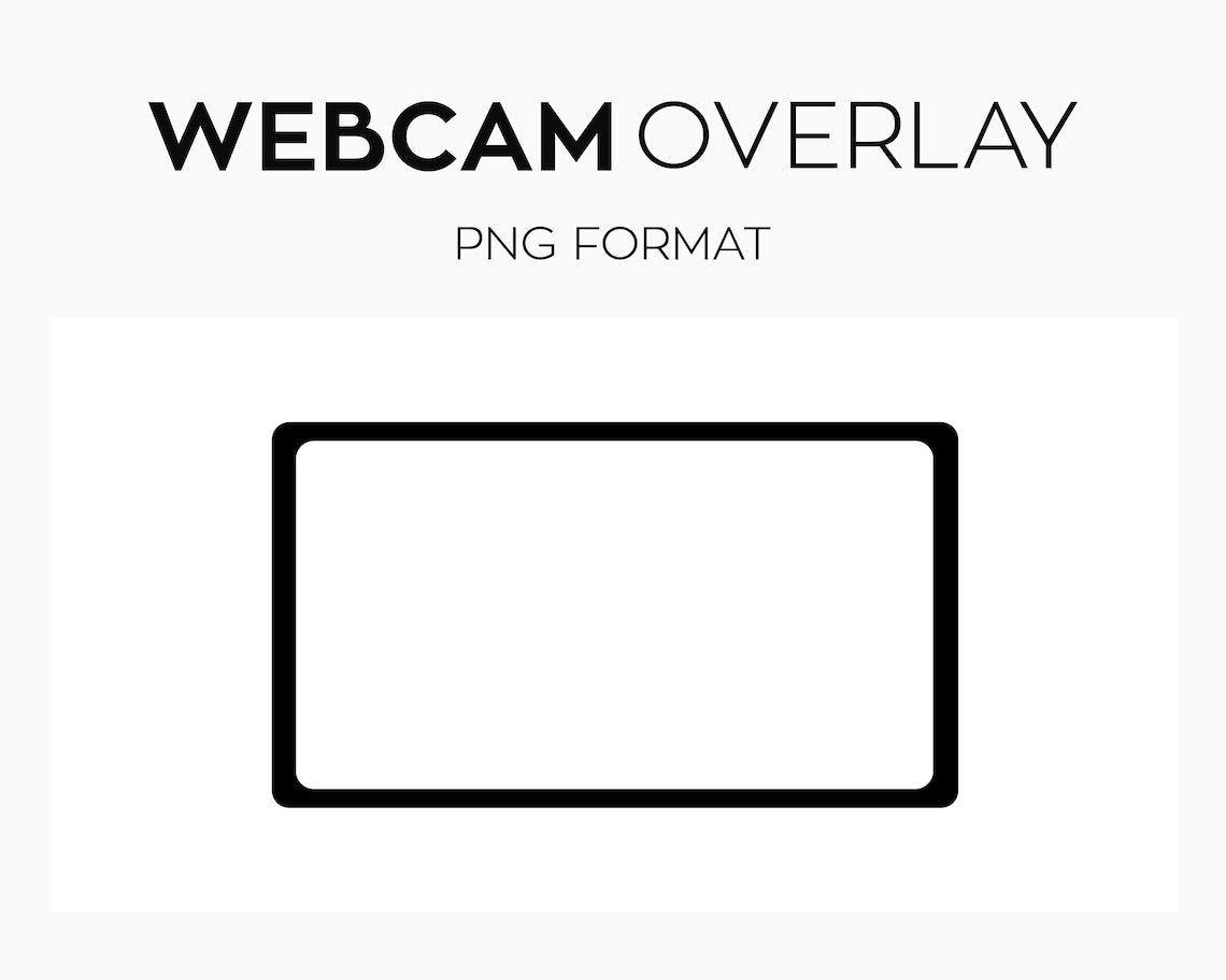 Black cam Frame Overlay, cam Border, Custom Twitch Streamlabs OBS
