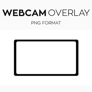 Black Webcam Frame Overlay, Webcam Border, Custom Twitch Streamlabs OBS Facecam Overlay