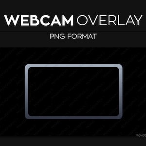 Gray Black Webcam Frame Overlay, Webcam Border, Premade Twitch Streamlabs OBS Facecam Overlay
