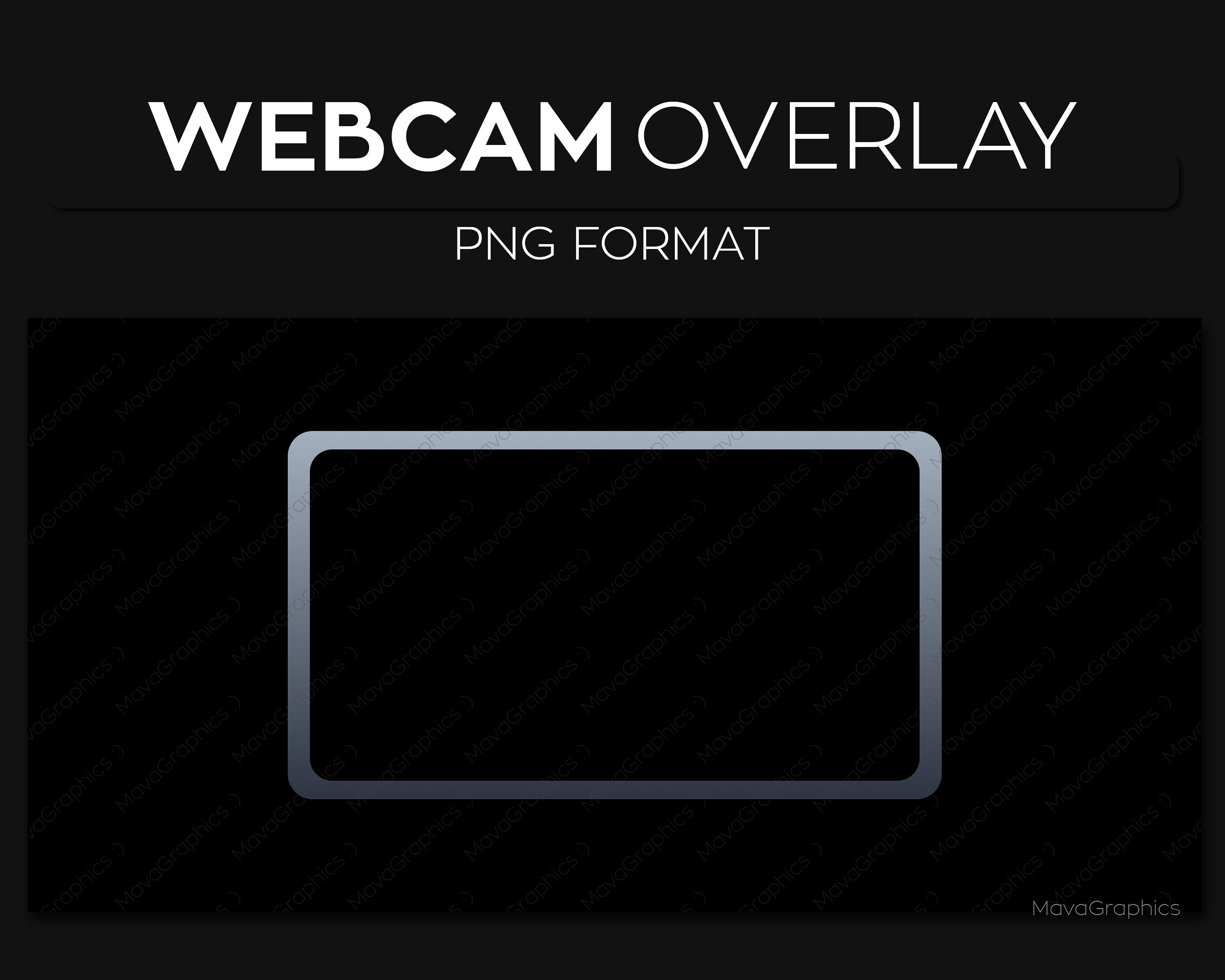 Gray Black cam Frame Overlay, cam Border, Premade Twitch