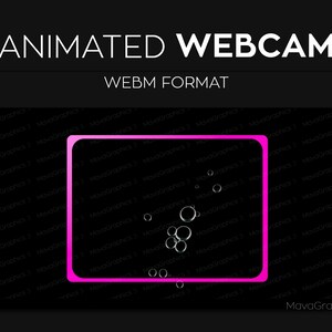 Webcam rosa con marco de burbujas para streaming, borde de cámara web, Twitch Streamlabs OBS Webcam Overlay