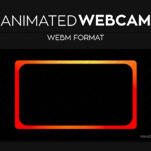Gradient Yellow Red Animated Webcam Frame Overlay, Webcam Border, Premade Twitch Streamlabs OBS Facecam Overlay