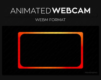 Gradient Yellow Red Animated Webcam Frame Overlay, Webcam Border, Premade Twitch Streamlabs OBS Facecam Overlay