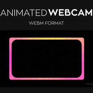 Gradient Pink Yellow Animated Webcam Frame Overlay, Webcam Border, Premade Twitch Streamlabs OBS Facecam Overlay
