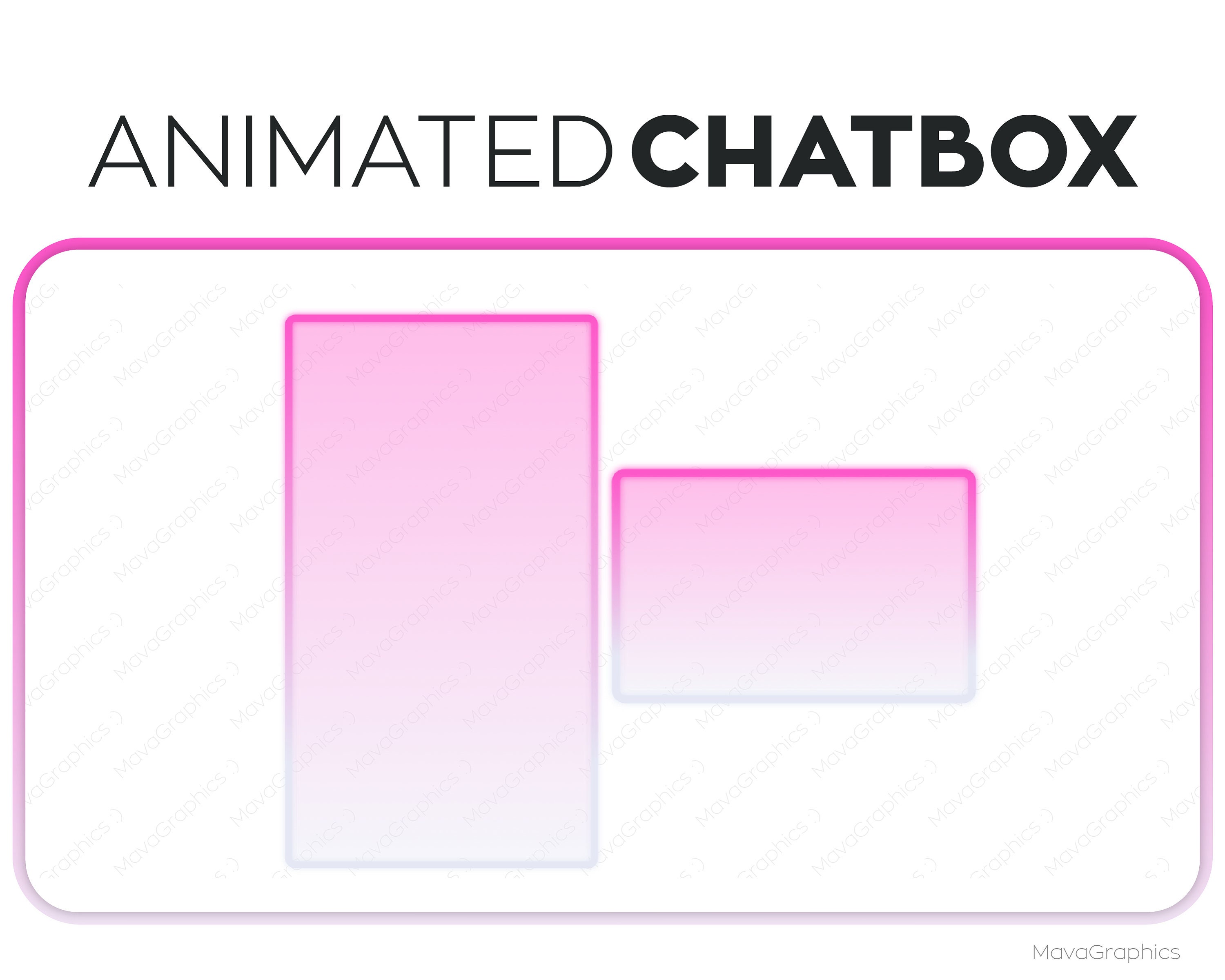 Neon White Pink Chatbox Overlay for Streamers | Premade Twitch Streamlabs OBS Chatbox Overlay