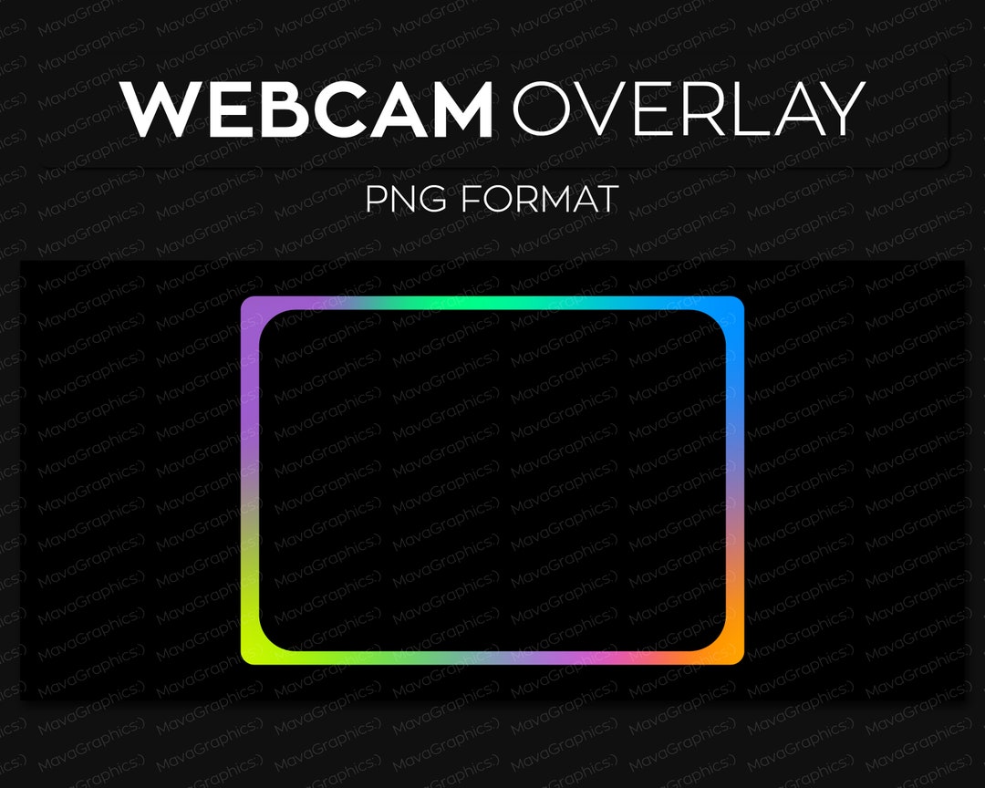 Rainbow Gradient Square cam Frame Overlay, cam Border, Premade
