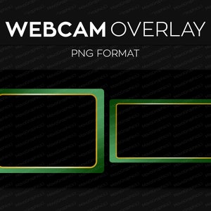Green Gold Gradient Webcam Frame Overlay, Webcam Border, Premade Twitch Streamlabs OBS Facecam Overlay