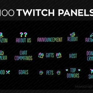 Twitch Panels for Streaming | Premade PNG Twitch Panels Set Bundle | Twitch Panel Package