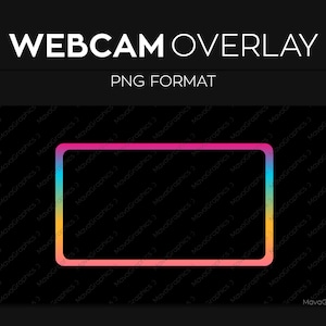 Multicolored Webcam Frame Overlay, Webcam Border, Premade Twitch Streamlabs OBS Facecam Overlay