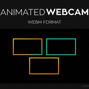 3 Animated Gradient Webcam Frame Streaming Overlays, Webcam Border, Premade Gradient Twitch Streamlabs OBS Facecam Overlays