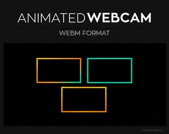 3 Animated Gradient Webcam Frame Streaming Overlays, Webcam Border, Premade Gradient Twitch Streamlabs OBS Facecam Overlays