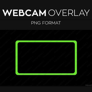 Green Webcam Frame Overlay, Webcam Border, Premade Twitch Streamlabs OBS Facecam Overlay