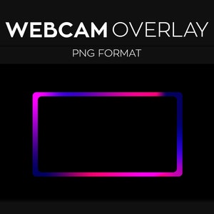 Webcam Frame Overlay, Webcam Border, Custom Twitch Streamlabs OBS Facecam Overlay image 1