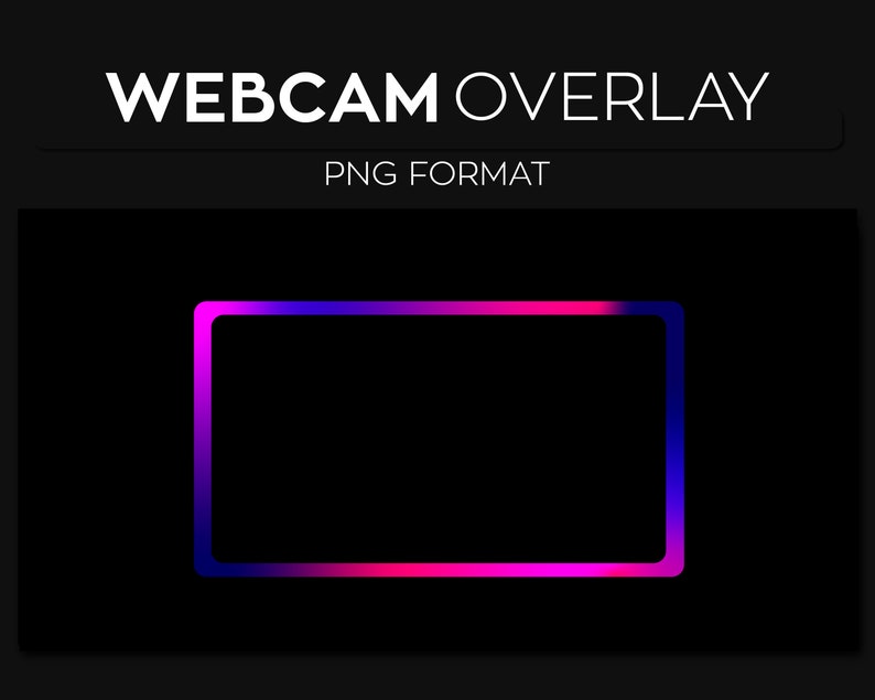 Webcam Frame Overlay, Webcam Border, Custom Twitch Streamlabs OBS Facecam Overlay image 1