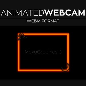 Orange animated Halloween Webcam Frame for Streaming, Webcam Border, Twitch Streamlabs OBS Webcam Overlay