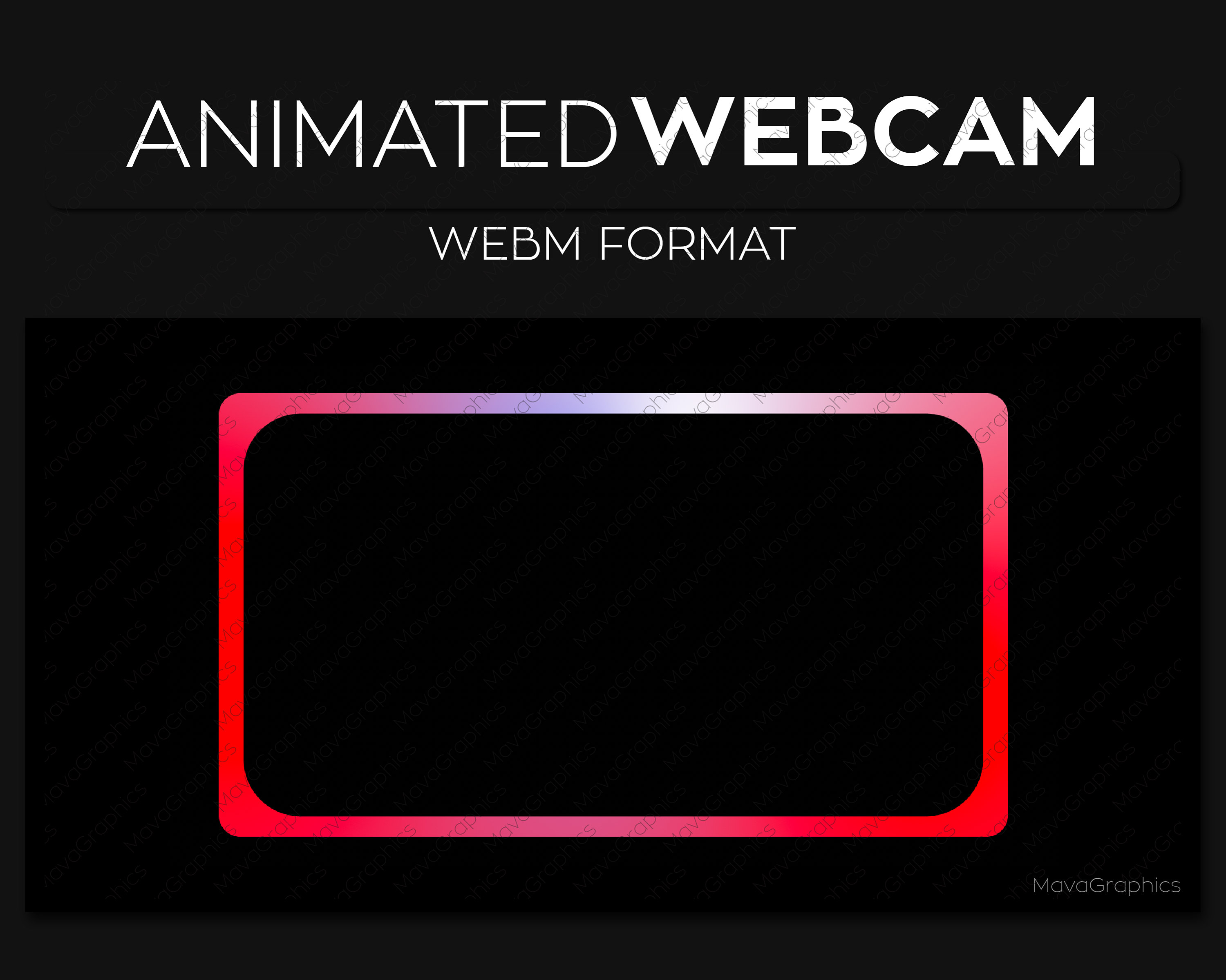 Gradient White Red Blueish Animated cam Frame Overlay, cam Border