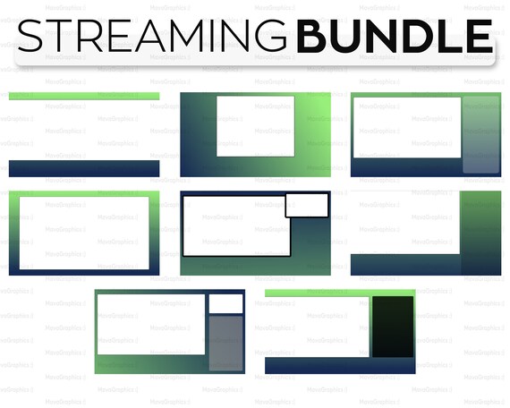 Green and Blue Twitch Streaming Overlay Premade Twitch PNG | Etsy