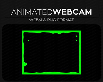 Animowany zielony szlamowy efekt lampy lawowej, ramka kamery internetowej do strumieniowania, obramowanie kamery internetowej, nakładka kamery internetowej Twitch Streamlabs OBS