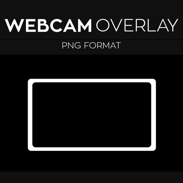 Weißes Webcam Frame Overlay, Benutzerdefinierte Twitch Streamlabs OBS Facecam Overlay