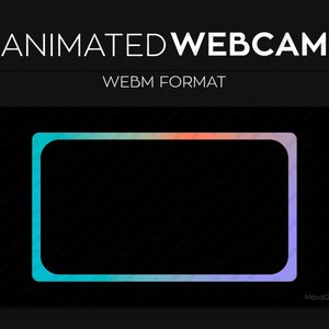 Gradient Animated Webcam Frame Overlay, Webcam Border, Premade Twitch Streamlabs OBS Facecam Overlay