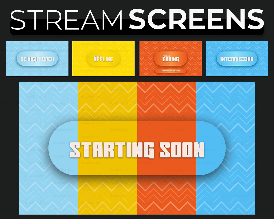 Stream Screens for Twitch OBS Streaming | Premade PNG Banner Stream ...