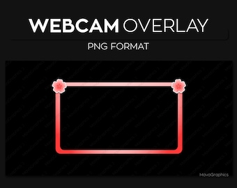 桜ウェブカメラフレームオーバーレイ、既製のTwitch Streamlabs OBSフェイスカメラオーバーレイ