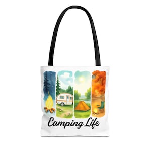 Camping Life Tote Bag - Outdoor Adventure Carryall, Nature Lover Shoulder Bag, Camping Trip Tote, Hiking Essentials Tote, Camping Gear