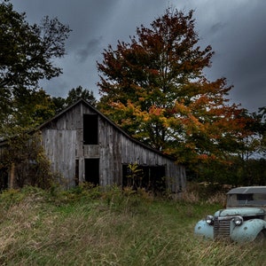 Old Barn, vintage Truck, digital download, art, digital art, farm, old farm, digital download, collectable, office decor, wall decor, art