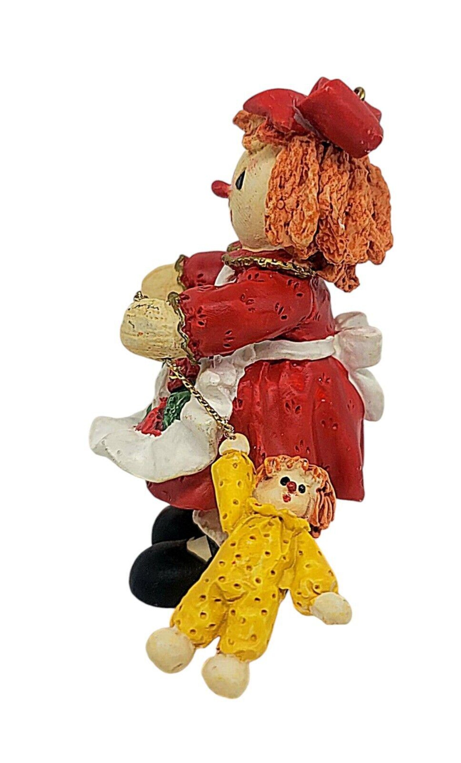 Vintage Precious Ceramic Ragdoll Ornament With Baby Doll 3