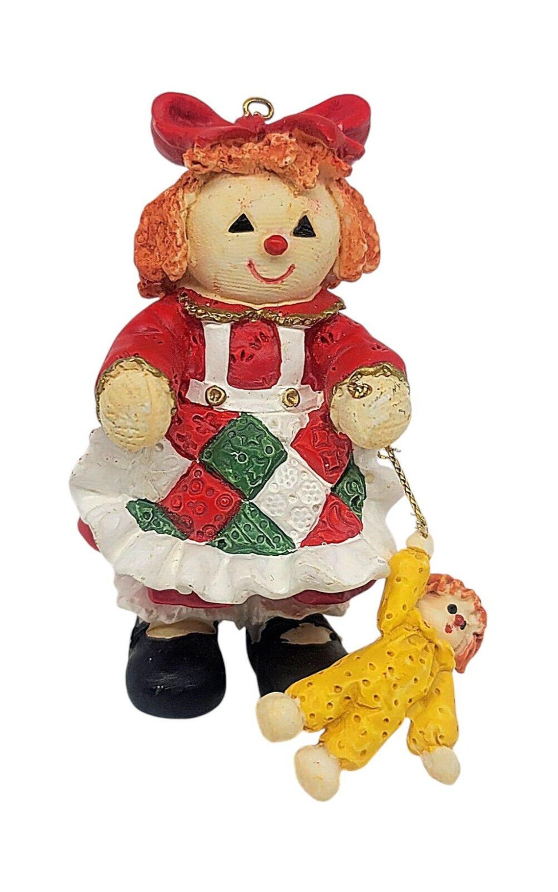 Vintage Precious Ceramic Ragdoll Ornament With Baby Doll 3