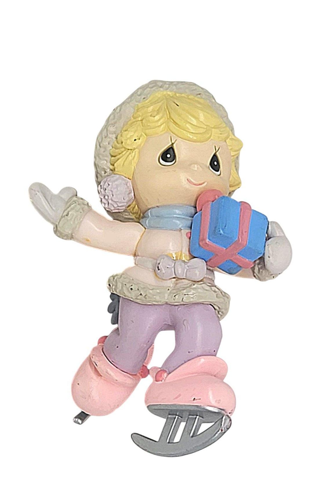 Vintage 1995 Precious Moments Holiday Christmas Ornament Girl Ice ...