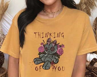 Voodoo Doll Thinking of You Comfort Colors Shirt, Thinking of you shirt, Voodoo Doll Shirt, Spooky Gift, Witch Shirt, Valentines Day Shirt