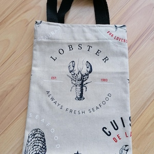 Sac cadeau, petit sac en coton, motifs marins
