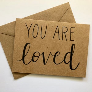 Tarjeta "Eres amado" // Tarjeta individual // Juegos de 4 u 8