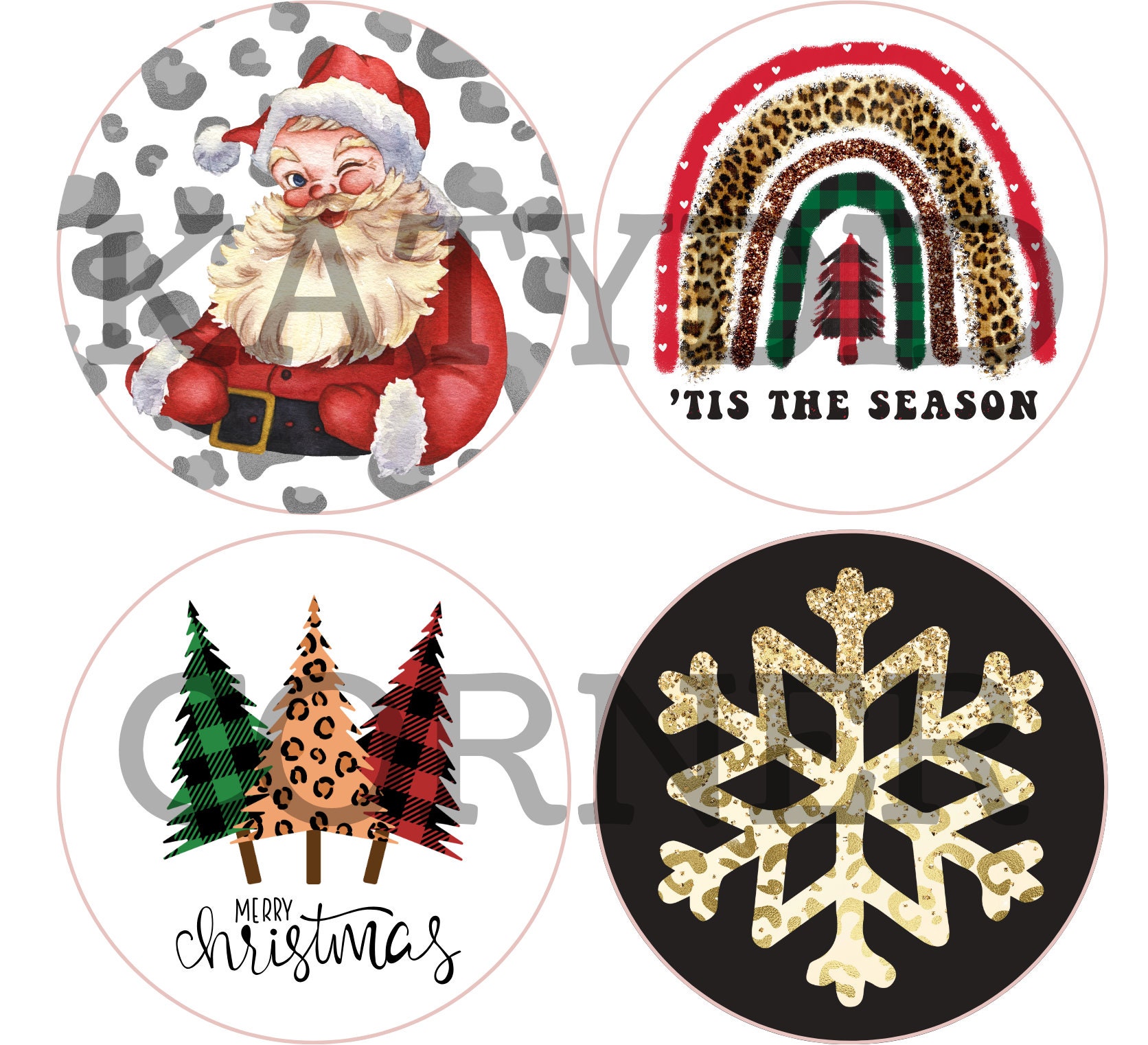 Leopard Christmas Winter Car Freshie Cardstock Download, Freshie Cardstock Image, Car Coaster Image, Digital Cardstock, PNG Image