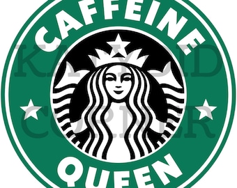 Caffeine Queen Car Freshie Cardstock Download, Freshie Cardstock Image, Car Coaster Image, Digital Cardstock, PNG Image