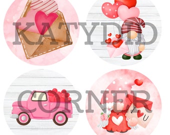 Valentine Gnomes Car Freshie Cardstock Download, Freshie Cardstock Image, Car Coaster Image, Digital Cardstock, PNG Image