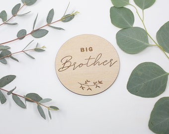 Big Brother Plaque Big Brother Sign Laser Engraved Sign Big Brother Plaque New Baby Gift Newborn Photo Prop Wooden Sign