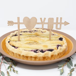 Carta de madera Topper / Topper pastel de boda / Me encanta el signo de la torta / decoración del pastel de boda / Topper de la torta de madera / Topper del pastel de aniversario