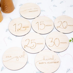| mensuels des jalons de la grossesse Plaques en bois marquantes de la grossesse | Disques de grossesse | | d’annonce de bébé en quarantaine Signes en bois de grossesse