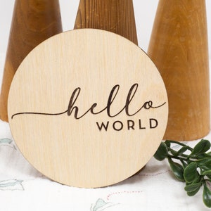Plaques d’annonce de bébé | Marqueur de statistiques de naissance de bébé | Plaques en bois de garçon de chéri | Introduction de bébé | Bonjour Mon nom est disque d’annonce