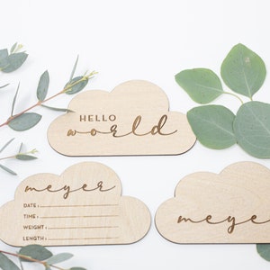 Plaques d’annonce de bébé | Marqueur de statistiques de naissance de bébé | Plaques en bois de garçon de chéri | Introduction de bébé | Bonjour Mon nom est disque d’annonce