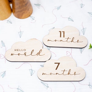 Mensuel Baby Milestone Baby Annonce Baby Jalons mensuels Marqueurs Baby Girl Boy Cartes en bois Cartes jalons gravé cadeau nouveau-né gravé