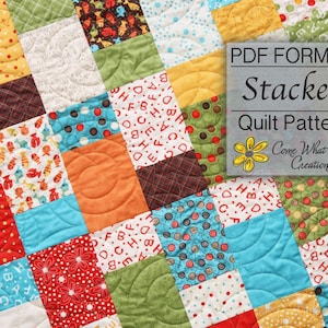 Layer Cake Quilt Pattern, Baby Quilt Pattern, Lap Quilt Pattern, Stacked, PDF Quilt Pattern, Beginner Quilt Pattern, Easy Quilt Pattern