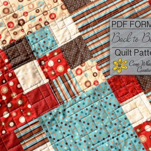 Nine Patch Baby Quilt Pattern, Fat Quarter Quilt Pattern, Back to ...