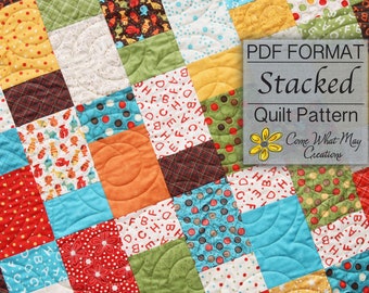 Layer Cake Quilt Pattern, Baby Quilt Pattern, Lap Quilt Pattern, Stacked, PDF Quilt Pattern, Beginner Quilt Pattern, Easy Quilt Pattern