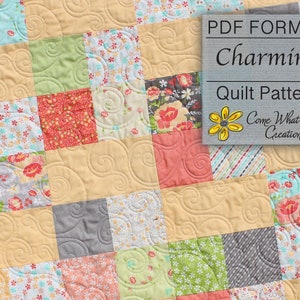 Baby Quilt Muster, Charm Pack Quilt Muster, Charming, Lap Quilt Muster, Anfänger Quilt Muster, Easy Quilt Muster, PDF Muster, Basic