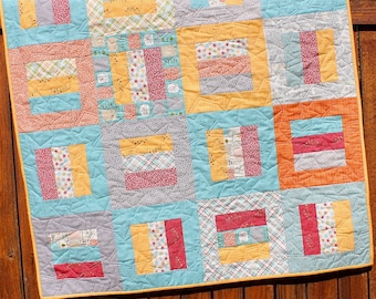 Baby Boy Quilt, Blue Baby Quilt, Yellow Baby Quilt, Handmade Baby Quilt, Boy Nursery Bedding, Crib Quilt, Red Yellow Blue The Treehouse Club