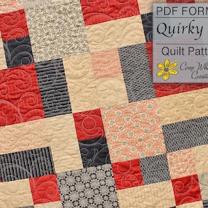 Lap Quilt Pattern, Layer Cake Quilt Pattern, Baby Quilt Pattern, Beginner Quilt Pattern, Easy Quilt Pattern, PDF Quilt Pattern, Quirky XL